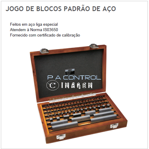 Jogo de Bloco Padrão de Aço