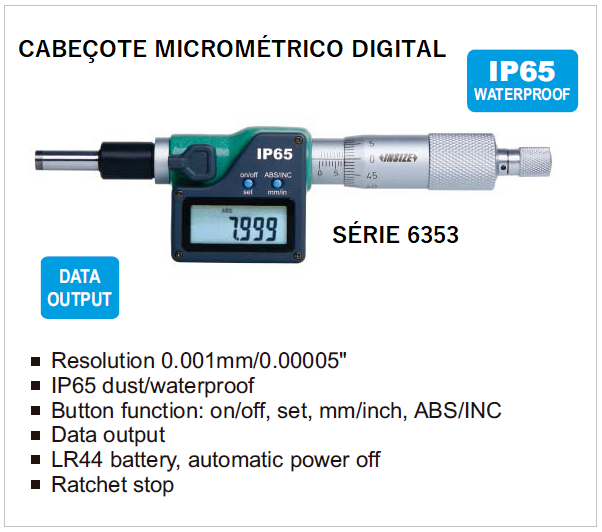 Cabeçote Micrométrico Digital para Adaptação