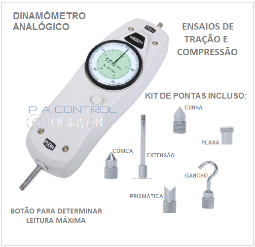 Dinamômetro Portátil Analógico para  Tração ou Compressão