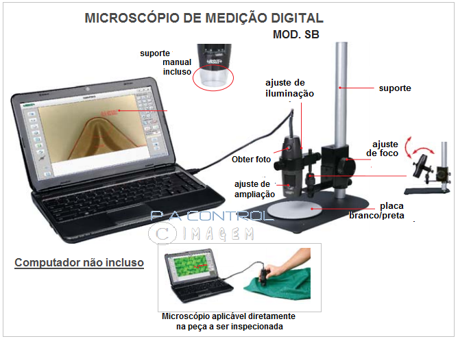 Microscópio Portátil de Medição