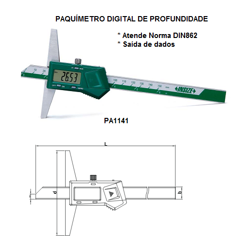 Paquímetro de Profundidade Digital