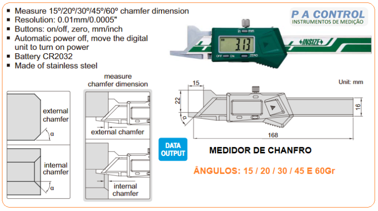 Medidor de Chanfro Digital