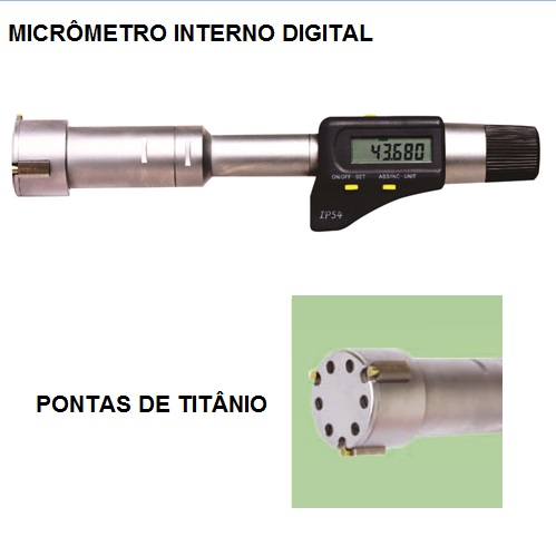 Micrômetro Interno Digital – Inmicro – Três Pontas com Titânio