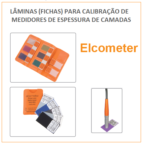 Filmes (Lâminas) para Calibração de Medidor de Espessura de Camadas